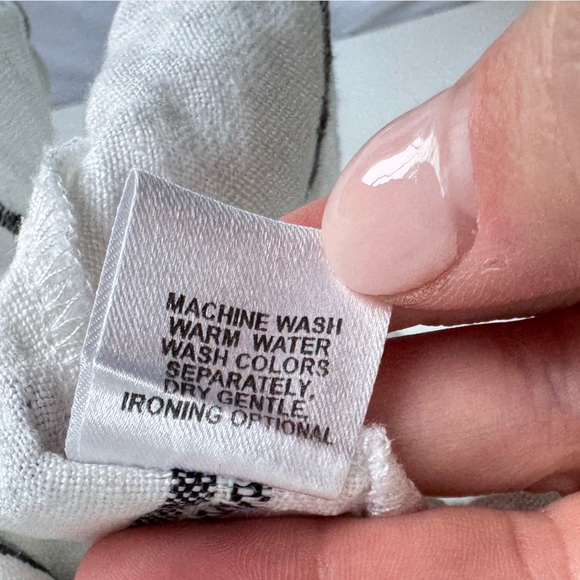 Flax 100% Linen Blouse White Black Plaid Oversize Boxy size 2G 22 - 24 Plus - Picture 5 of 9